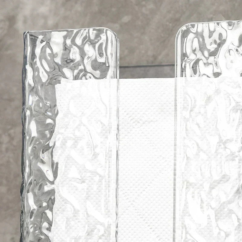 Bathroom Tissue Box Wall-mounted Paper Case Glacier Style Face Wash Towel Storage Container Sanitary Paper Holder Acrylic Boxes